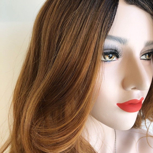 30" Side Part Auburn Brown Wavy Wig | Cecelia - Picture 3 of 7